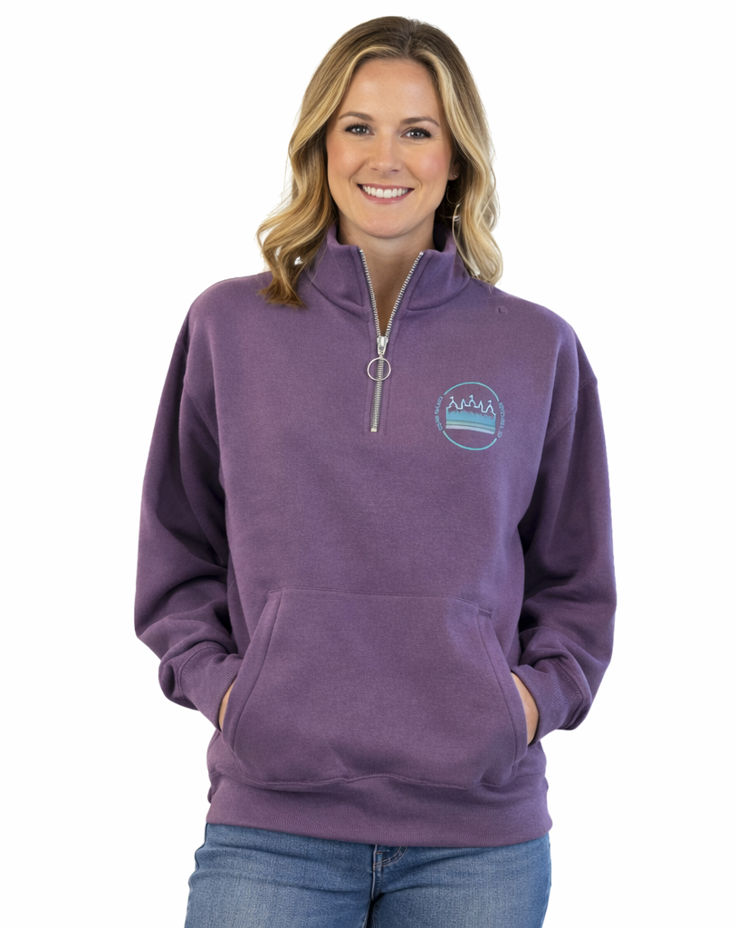 Women's Purple Qtr Zip Pullover - Corn Palace Gift Shop
